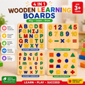 4-in-1 Wooden Learning Puzzle Board