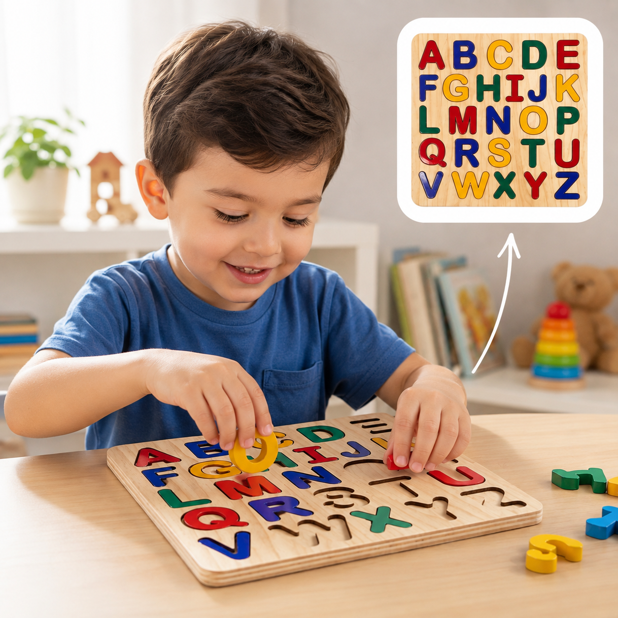 4-in-1 Wooden Learning Puzzle Board