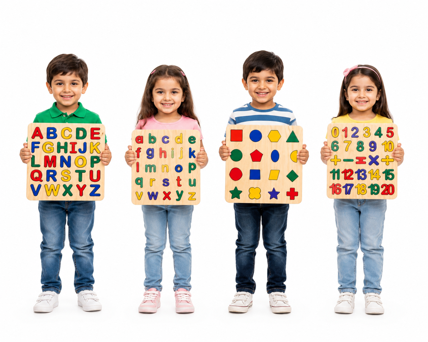 4-in-1 Wooden Learning Puzzle Board
