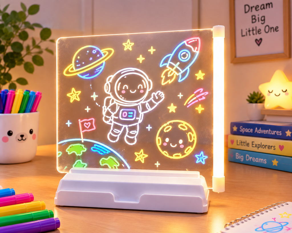 Acrylic LED Board With Colorful Light & 7 Neon Pens (Removable Template)
