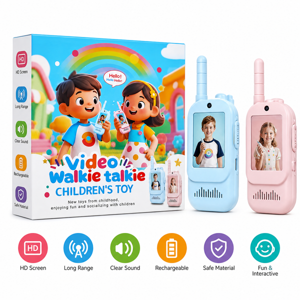 2Pcs Rechargeable Kids Video Walkie Talkie