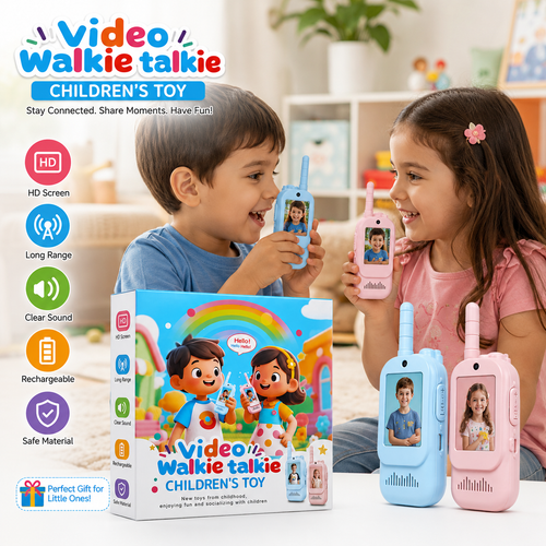 2Pcs Rechargeable Kids Video Walkie Talkie