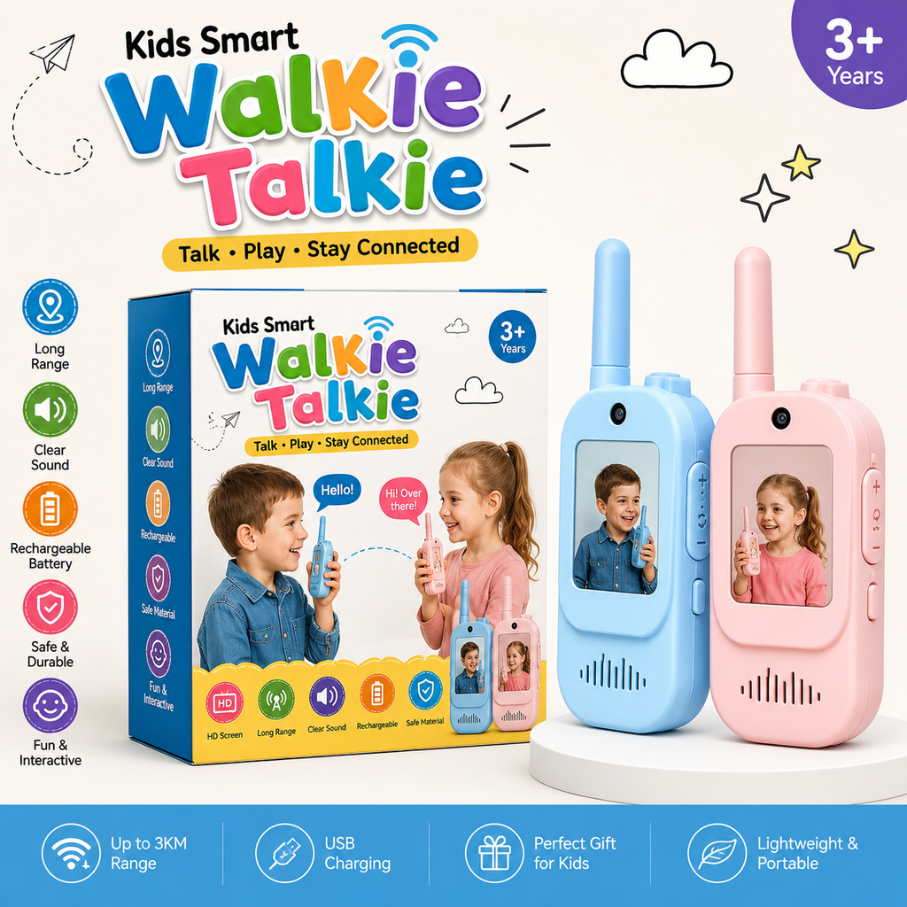 2Pcs Rechargeable Kids Video Walkie Talkie
