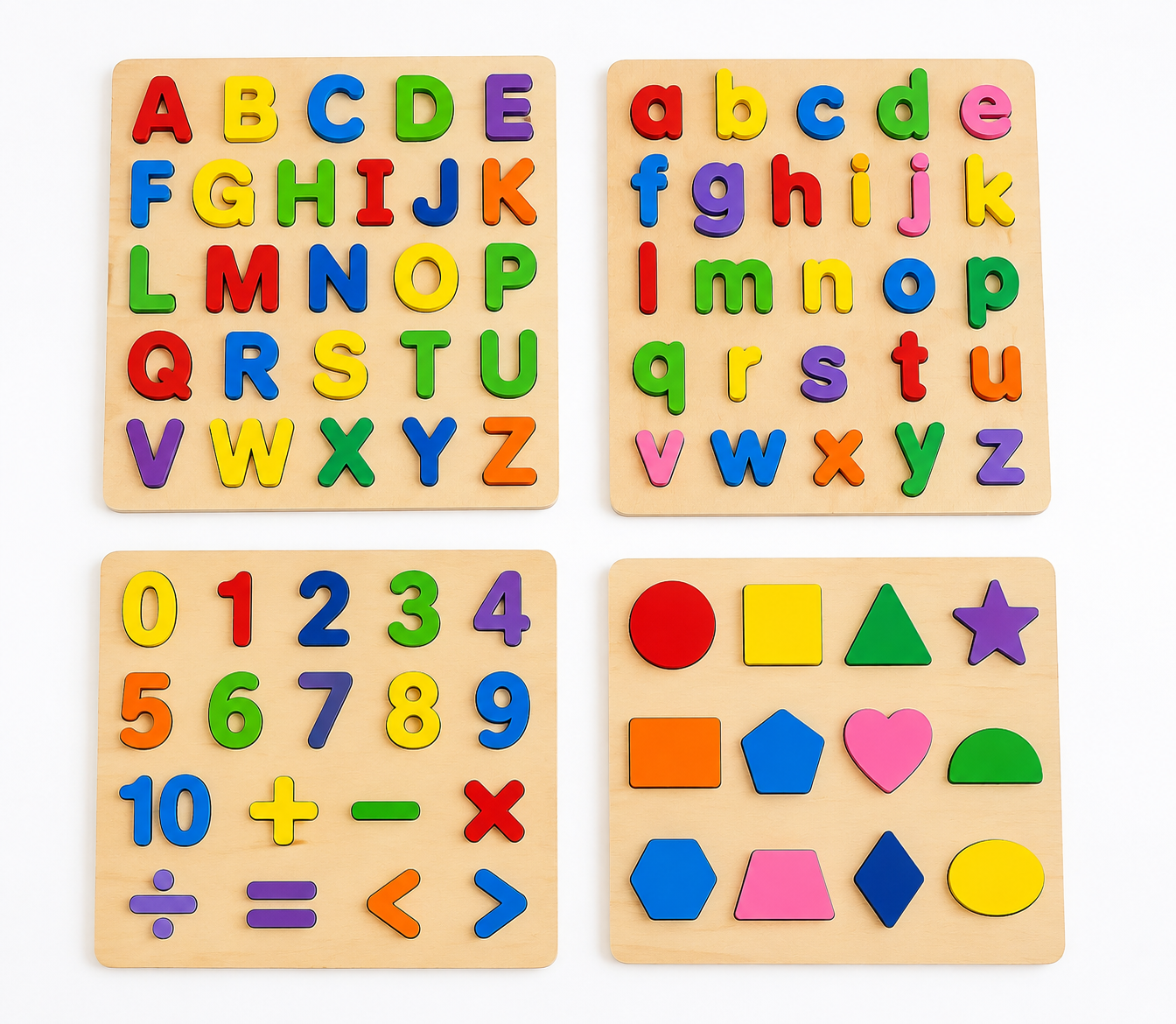 4-in-1 Wooden Learning Puzzle Board