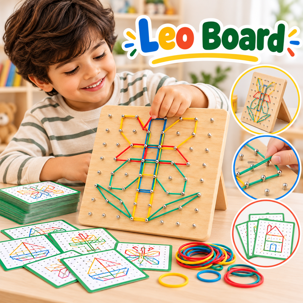 Creative Peg Board for Kids – Pattern Cards & Colorful Bands